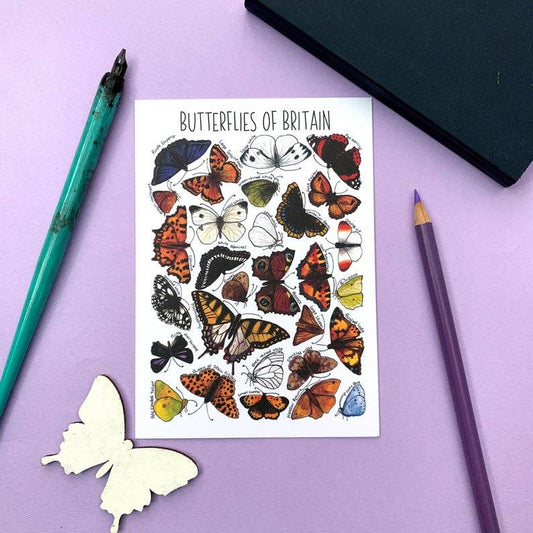 'Butterflies of Britain' Blank Postcard