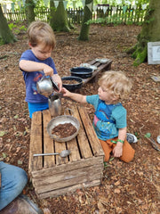 Playing in a mud kitchen