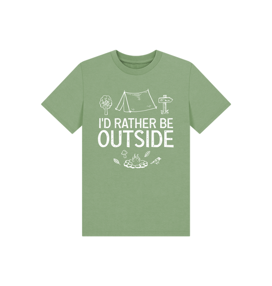 Sage \"I'd Rather Be Outside\" Kids Organic T-shirt