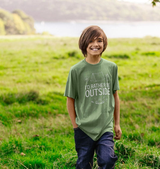 "I'd Rather Be Outside" Kids Organic T-shirt