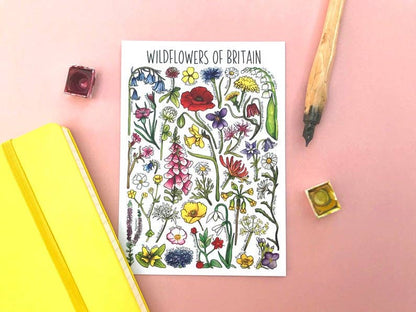 'Wildflowers of Britain' Blank Postcard